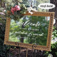 Welcome To Our Wedding Sign Personalized Decal Diy Wedding Etsy Wedding Signs Decals Wedding Signs Diy Wedding Welcome Signs