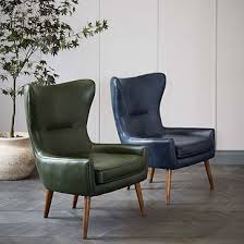 Erik Leather Wing Chair In 2021 Leather Wing Chair Living Room Chairs Modern White Dining Chairs