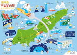 パパコで種子島 Vol 6 種子島宇宙芸術祭にいってきたので 見てきた作品をイラストマップに描いてみた Web屋が広告業界にきてみた 2020 イラストマップ 宇宙 地図