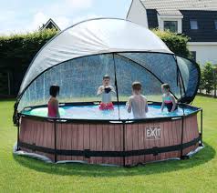 I am a pool service profess. Exit Rundpool Swimming Pool Inkl Uberdachung Wood Braun 360x76 Cm Mygardenhome