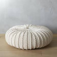 I thought a knitted pouf was perfect. Jumbo White Knit Pouf