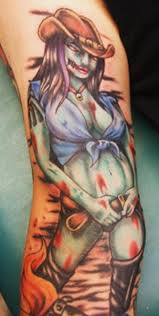 Start out in pencil if you need to, but don't worry about making it look perfect, just do the best you can! Zombie Cowgirl Tattoo Tattooimages Biz