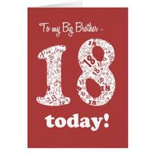 Birthday Card Ideas For Brother Chic Red 18th Birthday Card For Big Brother Birthday Gifts Party Celebration Custom Gift Ideas 18th Birthday Cards Birthday Cards For Brother Birthday Cards