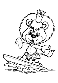 Show your kids a fun way to learn the abcs with alphabet printables they can color. Lion On The Surf Board Stock Illustration Illustration Of Sketch 132543768