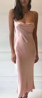 Sally Satin Silk Midi Slip Dress In Baby Pink Fashion Fancy Dresses Dresses