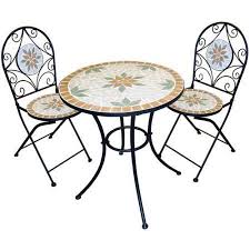 Alpine Corporation Mosaic 3 Piece Outdoor Bistro Set Walmart Com Bistro Set Outdoor Bistro Set Patio Furnishings