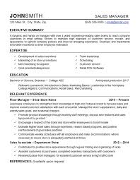 Retail Manager Resume Example Department Store