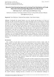 Palm oil, malaysia palm oil futures (first contract forward) crude oil (petroleum). Dynamic Data Sampling Approach By Using Price Distribution Of Crude Palm Oil To Forecast High Magnitude Price Movement Scientific Net