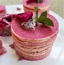 Dragon Fruit Mini Crepe Cake Mini Tort De Clatite Cu Fructul Dragon Dragon Fruit Dessert Fruit Crepes Crepe Cake