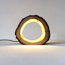 Kleine Led Log Licht Tisch Lampe Schreibtisch Licht Echte Holz Etsy Desk Light Lamp Light Table