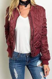 Burgundy Quilted Bomber Jacket Quilted Bomber Jacket Bomber Jacket Burgundy Bomber Jacket