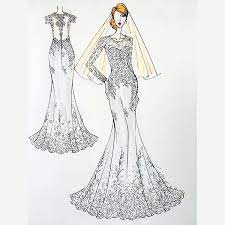 Custom Hand Made Wedding Dresses From Bend Or Affordable Wedding Dress Sketches Dress Sketches Prom Dress Sketches