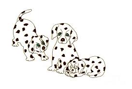 Then draw the top of the head. Dalmatian Puppies Drawing By Rachel Lowry
