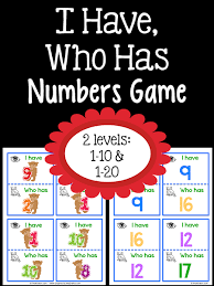 I Have Who Has Numbers Game Prekinders Numbers Preschool Numbers Game Math Activities Preschool