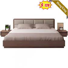 This design features a sturdy solid wood frame construction that can last for years. China Double Wood Modern Wholesale Simple Designs King Size Home Master Bedroom Furniture Sets China Wall Bed Living Room Furniture