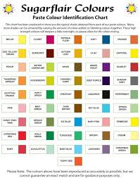 Sugarflair Colour Chart Icing Color Chart Icing Colors