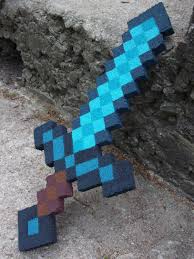 Go to the crafting table and open the 3*3 crafting grid to craft a diamond helmet. Minecraft Diamond Sword