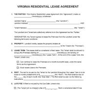 Virginia Standard Residential Lease Agreement