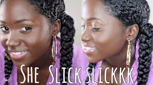 Using protective hairstyles is not the only way to grow long healthy hair. Two Braided Ponytails On Natural Hair Low Manipulation Style Series Youtube