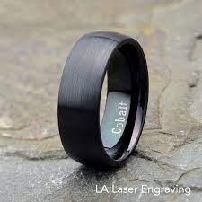 Black Cobalt Wedding Band Mens Wedding Band Brushed Domed 8mm His Anniversary Rings Gift For Him And Cobalt Wedding Band Cobalt Wedding Wedding Ring For Him