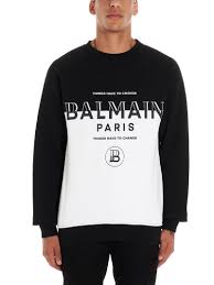 Black And White Sweatshirt Mens Balmain Things Have To Change Sweatshirt In Black White Modesens In 2020 Sweatshirts Printed Sweater Balmain