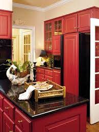 Home design ideas > kitchen > red kitchen cabinets with black countertops. Room Gallery Myhomeideas Com Red Kitchen Cabinets Red Kitchen Red Cabinets