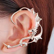 One Piece Rhinestone Dragon Earring Golden Fashion Jewelry Sale Dragon Earrings Earrings