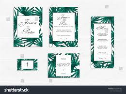 Wedding Invitations Set Mockup Tropical Design Inside Wedding Card Size Template Professional Wedding Invitation Size Wedding Invitation Sets Invitation Set