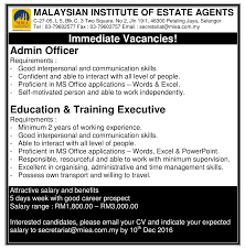 Thousands of vacancies are waiting you. Miea Job Vacancy Malaysian Institute Of Estate Agents