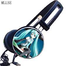 Vocaloid 2 hatsune miku cosplay costume + wig + headphone full set. Mllse Hatsune Miku Anime Headphone Earphone Music Headphones Gaming Headset Headphones For Iphone Samsung Xiaomi Huawei Nokia Music Headphones Gaming Headset Pc Music