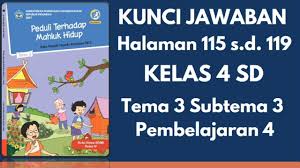 Kunci Jawaban Tema 3 Kelas 4 Subtema 3 Pembelajaran 4 Halaman 115 119 Youtube