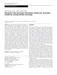 Pdf Characters In The Book Lungs Of Scorpiones Chelicerata Arachnida Revealed By Scanning Electron Microscopy