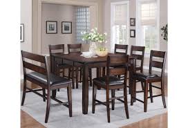 Table + 6 chairs 77. Crown Mark Maldives 8 Piece Counter Height Dining Set With Bench Wayside Furniture Table Chair Set With Bench