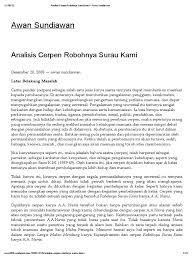 Adapun hasil analisisnya sebagai berikut. Analisis Cerpen Robohnya Surau Kami Awan Sundiawan
