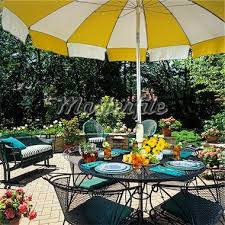 Retro Patio Furniture Yellow And White Umbrella Google Search Patio Patio Umbrellas Retro Patio Furniture