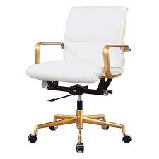 Perfect for adding texture, style and seating to your space.read more. Gold White Leather Office Chair