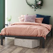 Drill holes into your scrap piece of wood 2 apart with a 3/16 bit and drill, but make sure the holes are staggered and not in a straight line. Amazon Com Zinus Mia Metal Platform Bed Frame Wood Slat Support No Box Spring Needed Easy Assembly Black Queen Furniture Decor