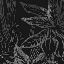 Black And Silver Wallpaper Uk Hothouse Black Silver Metallic Silver Tropical Leaves On A Matte Black Background Lead Time 7 Black And Silver Wallpaper Wallpaper Matte Black Background