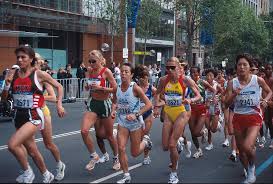 With the thermometer soaring over 90 degrees, competitors struggled to stay on their feet and choked. File Female Athletes In The Women S Marathon Sydney Olympics 2000 042811 Jpg Wikimedia Commons