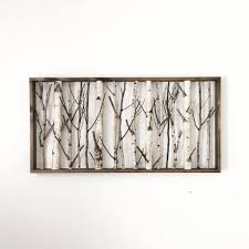 Framed Birch Tree Wall Art White Birch Forest Wall Art 48 X 24 Birch Trees Wall Art Birch Branch Decor Large Wall Art Birch Log Wall Hanging Framed Birch Art Birch Bark Decor Forest Wall