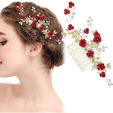 Amazon.com : Charming Pearl Comb of Organza and Satin Flower Adorned with  Lustrous Pearls for Bride, Bridesmaid, Wedding Flower Girl, Communion, and  Other Special Events #81FFw : Fashion Headbands : Beauty &