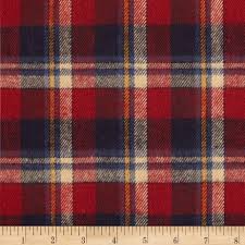 Primo Country Squire Flannel Large Plaid Blue Red Cream Flannel Fabric Tartan Fabric Flannel