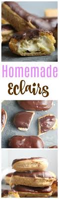 How To Make Homemade Chocolate Eclairs Video Recipe Eclair Recipe Dessert Recipes Easy Recipes