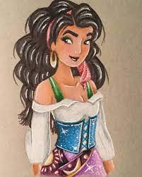 marissa belle on instagram esmeralda drawing finished thehunchbackofnotredame disneyesmeralda esmeralda esmeraldafanart エスメラルダ