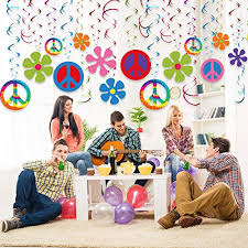 Get it as soon as tue, jul 20. 60 S Hippie Theme Party Foil Swirl Decorations 60s Groovy Party Retro Flower Cutouts Peace Sign Hanging Swirls Ceiling Decorations For 60s Hippie Theme Groovy Party Woodstock Party Supplies 30 Count Pricepulse