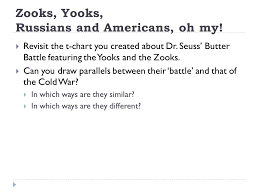 Tensions between the yooks and zooks. Cold War An Introduction While Viewing The Animated Version Of The Butter Battle Book By Dr Seuss You Ppt Download