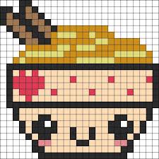Ramen Bowl Kandi Pattern Kawaii Cross Stitch Pony Bead Patterns Perler Bead Art