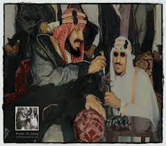 الملك عبدالعزيز بن عبدالرحمن وابنه الملك سعود ين عبدالعزيز rare pictures my images photo