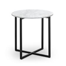 Litton lane round black wood accent table with white shell detail and gold metal base, 16 in. Ellie Marble Round Side Table White Black Eastern Warehouse