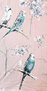 Vintage 50s Budgie Print Fabric Printing On Fabric Art Prints